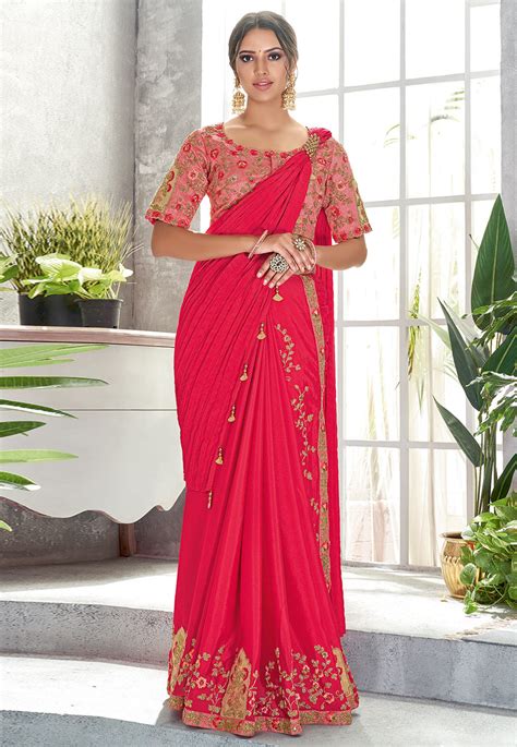 Magenta Silk Saree With Blouse 5410
