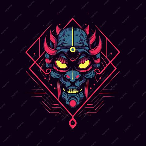 Premium Vector The Sacred Geometry Of The Oni Mask