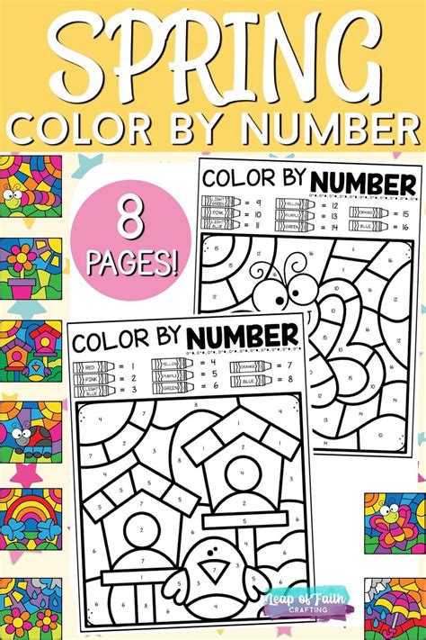 Free Printable Spring Color By Number Worksheets Printable Templates