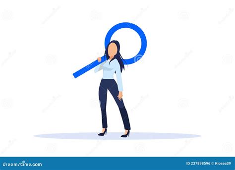 Vector Of A Young Businesswoman With Magnifying Glass Stock Vector Illustration Of Exploration