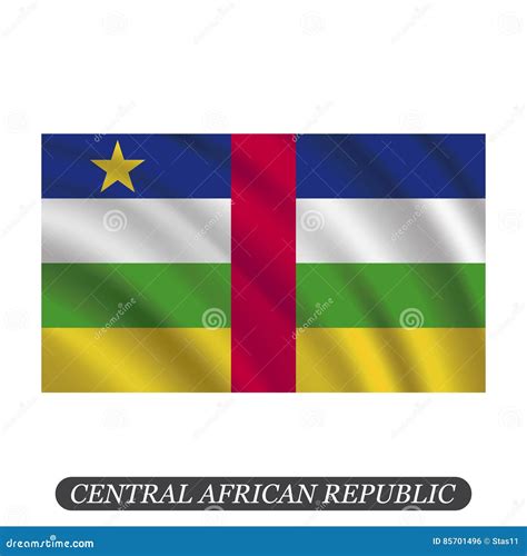 Bandera De La República Centroafricana Que Agita En Un Fondo Blanco