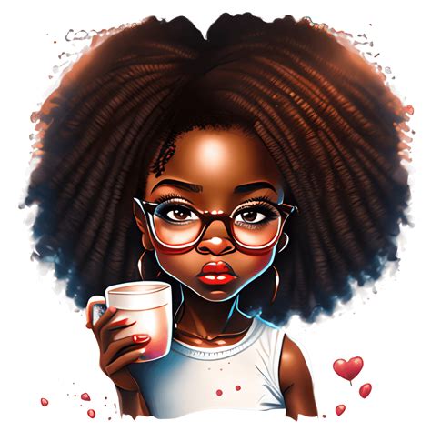 Beautiful African American Girl Sipping Hot Cocoa Creative Fabrica
