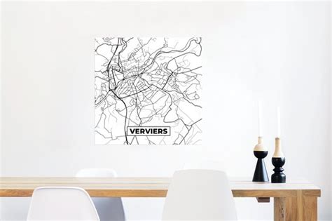 Poster Kaart Plattegrond Stadskaart Verviers België Zwart Wit