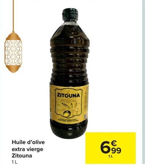 Huile D Olive Extra Vierge Zitouna 1 L Promotie Bij Carrefour