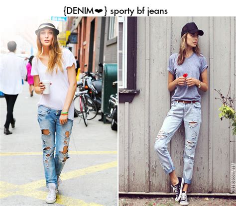 Ripped And Sporty Boyfriend Jeans Chic Obsession