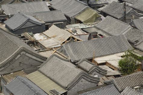 无人家横图俯视航拍室外白天度假美景树林植物城市风光城市胡同北京中国亚洲阴影光线影子房屋屋子景观