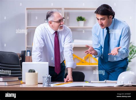 Two Architects Working On The Project Stock Photo Alamy