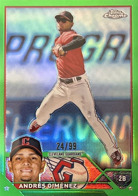 2023 Topps Chrome Green Refractor 155 Andres Gimenez 99 For Sale