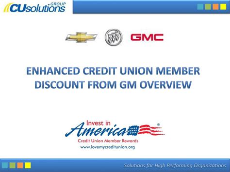 Ppt Enhanced Credit Union Member Discount From Gm Overview Powerpoint