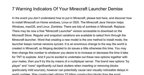 3 Warning Signs Of Your Minecraft Launcher Demisemszulpdfpdf Docdroid