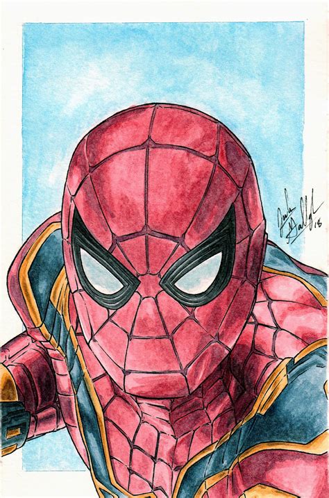 How To Draw Iron Spider Man Spider Maniron Suit Drawing Time Lapse