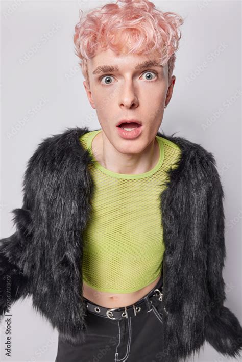 Shocked Guy Has Pink Hairstyle Gender Identity Different From His Sex