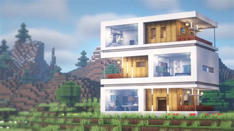 Minecraft How To Build A 3 Story Modern House Tutorial21 마인크래프트