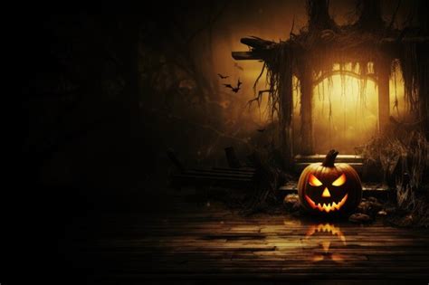 Premium Ai Image Fantastic Halloween Themed Pumpkins Background