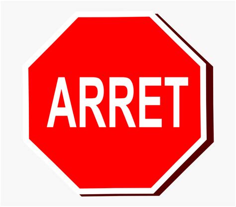 Arret Stop Sign Free Transparent Clipart Clipartkey