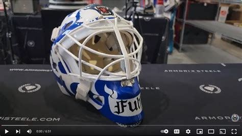 Featuring Grant Fuhr Game Worn Goalie Mask 1992 93 Toronto Maple Leaf