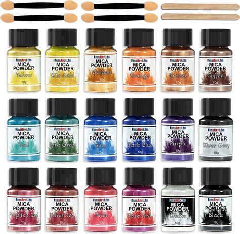 FansArriche Mica Poeder 18 Kleuren Glitter Epoxyhars Pigment