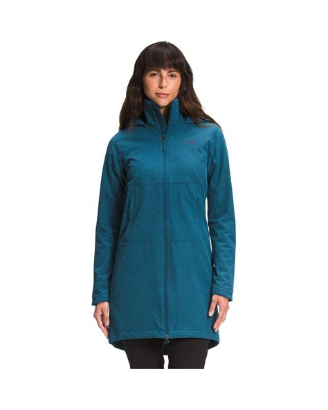 The North Face Fleece Shelbe Raschel Parka Length Hooded Jacket In Blue