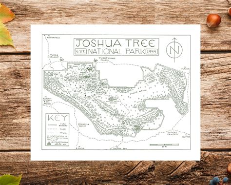 Joshua Tree National Park Map Print Map Of Joshua Tree National Park