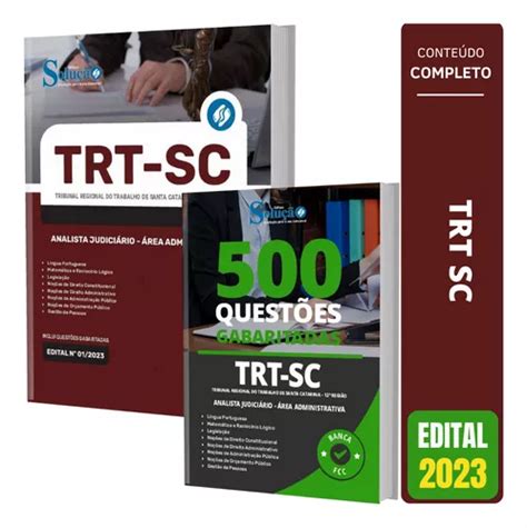 Kit Apostila Trt Sc 12 Analista Judiciário Área Administrativa