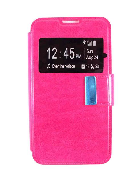 Capa Flip Wiko Sunny 2 Rosa c Apoio e Janela Capas de Telemóveis