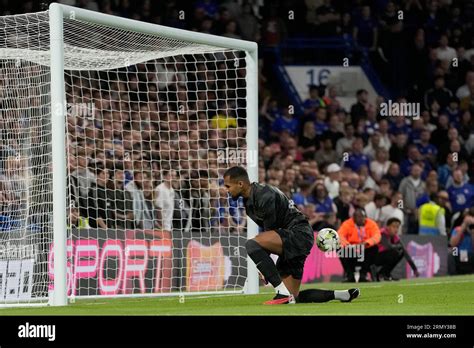 Chelsea's goalkeeper Robert Sanchez lets in the opening goal by AFC ...