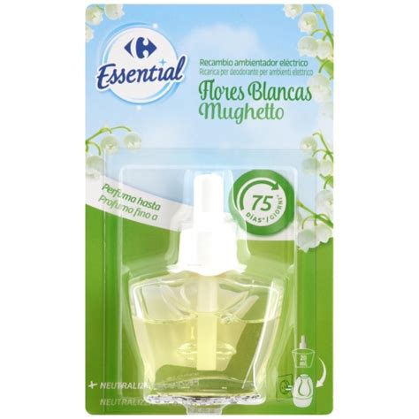 Ambientador eléctrico flores blancas recambio Essential Carrefour 1 ud