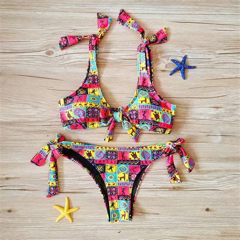 Buy 2018 New Sexy Push Up Triangle Bikini Set Tong