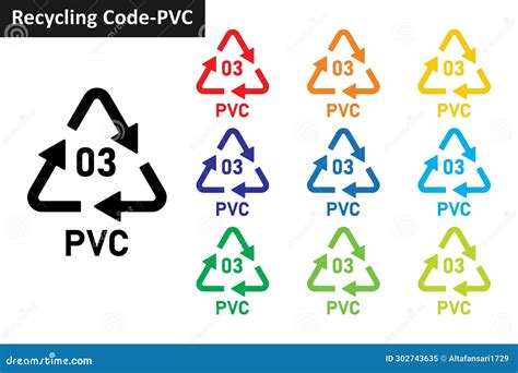 Recycle Code Pvc Set Plastic Recycling Symbols 03 Pvc Stock Vector Illustration Of Symbol