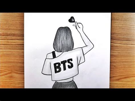 Bts Kız Çizimi Kolay Karakalem How To Draw Bts Girl Easy Tutorial