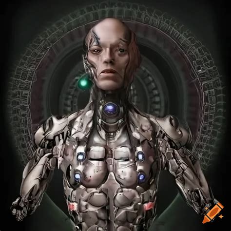 Biopunk Cyborg With Extreme Hyper Realistic Details In A Frontal Full