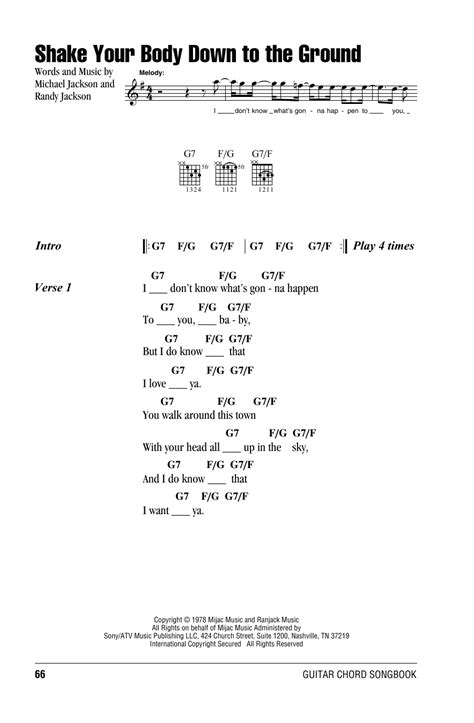 Michael Jackson "Shake Your Body Down To The Ground" Sheet Music Notes | Download Printable PDF ...