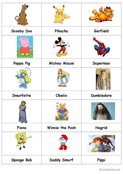 Famous Characters English Esl Worksheets Pdf And Doc