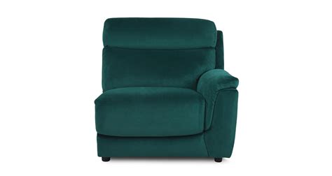 Ronan Velvet Right Hand Facing Arm 1 Seat Fixed Unit DFS