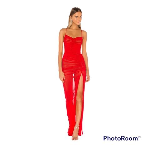 Michael Costello Dresses Nwot Michael Costello Xrevolve Follie Gown In Red Poshmark