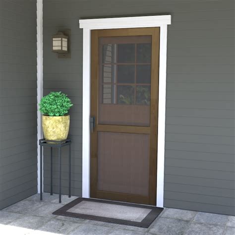 Reliabilt 36 In X 80 In Brown Wood Hinged Screen Door In The Screen