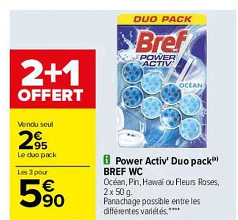 Promo Power Activ Duo Pack Bref Wc Chez Carrefour Icatalogue Fr