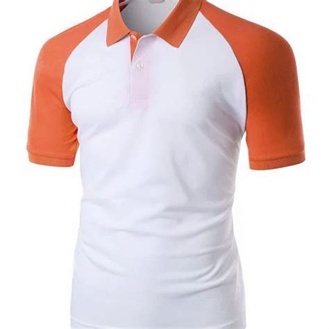 White And Orange Cotton Corporate Polo Neck T Shirts At Rs 85 Piece In