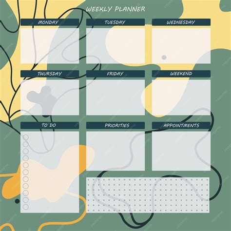 Premium Vector | Month planner template calendar