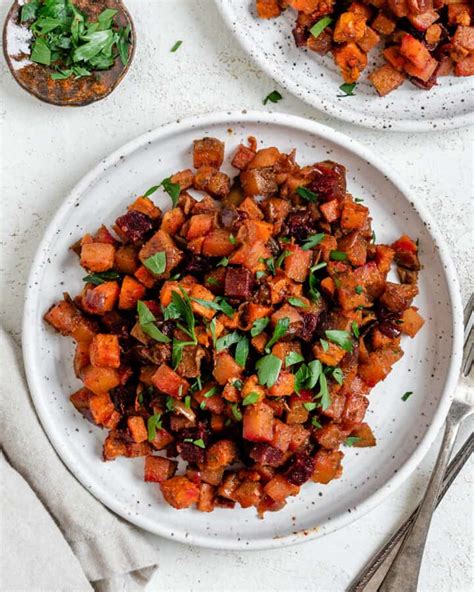 One Pan Root Vegetable Hash Plant Based On A Budget