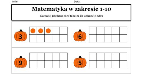 Śpiewaj i ucz się z Anią Jesienne tablice dziesiątek karty pracy