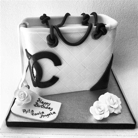 Chanel Bag Cake With Camellia Flowers Decorated Cake By CakesDecor