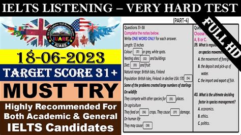 Very Hard Listening Test Real Ielts Listening Test