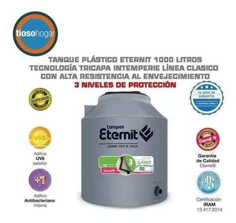 Tanque Agua Eternit Tricapa 1000 Litros Completo Flo Envio En Venta