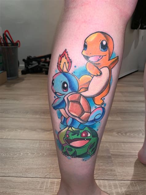 Finally got my Gen 1 starter tattoo finished! : r/pokemon