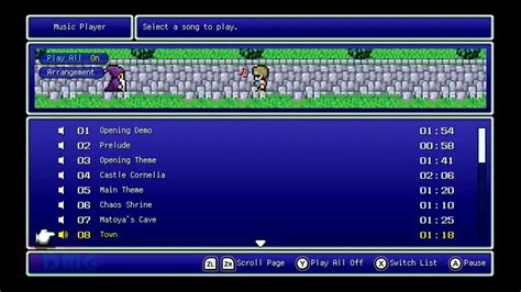 Final Fantasy 1 Pixel Remaster Arrangement Switch Full Music Player