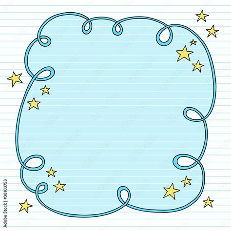 Notebook Doodle LIned Paper Frame Border Vector Stock Vector | Adobe Stock