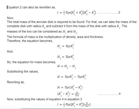 Notes On Derivation Of Moment Of Inertia Of Annular Disk