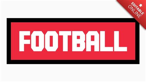 Football With Customizable Rectangle And Outline Text Effect Generator