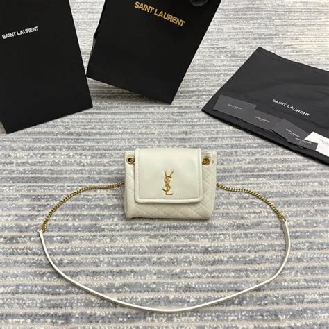 Saint Laurent Nolita Mini Leather Shoulder Bag White